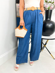 The Saffron - Wide Leg Trousers with Belt