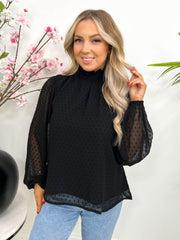 The Viola - Mesh Polka Dot Top