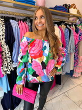 The Amara - Abstract Print Satin Top