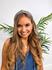 The Kirsty - Woven Headband with Black Lining
