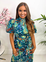 The Mariella - Green Plisse Maxi Dress