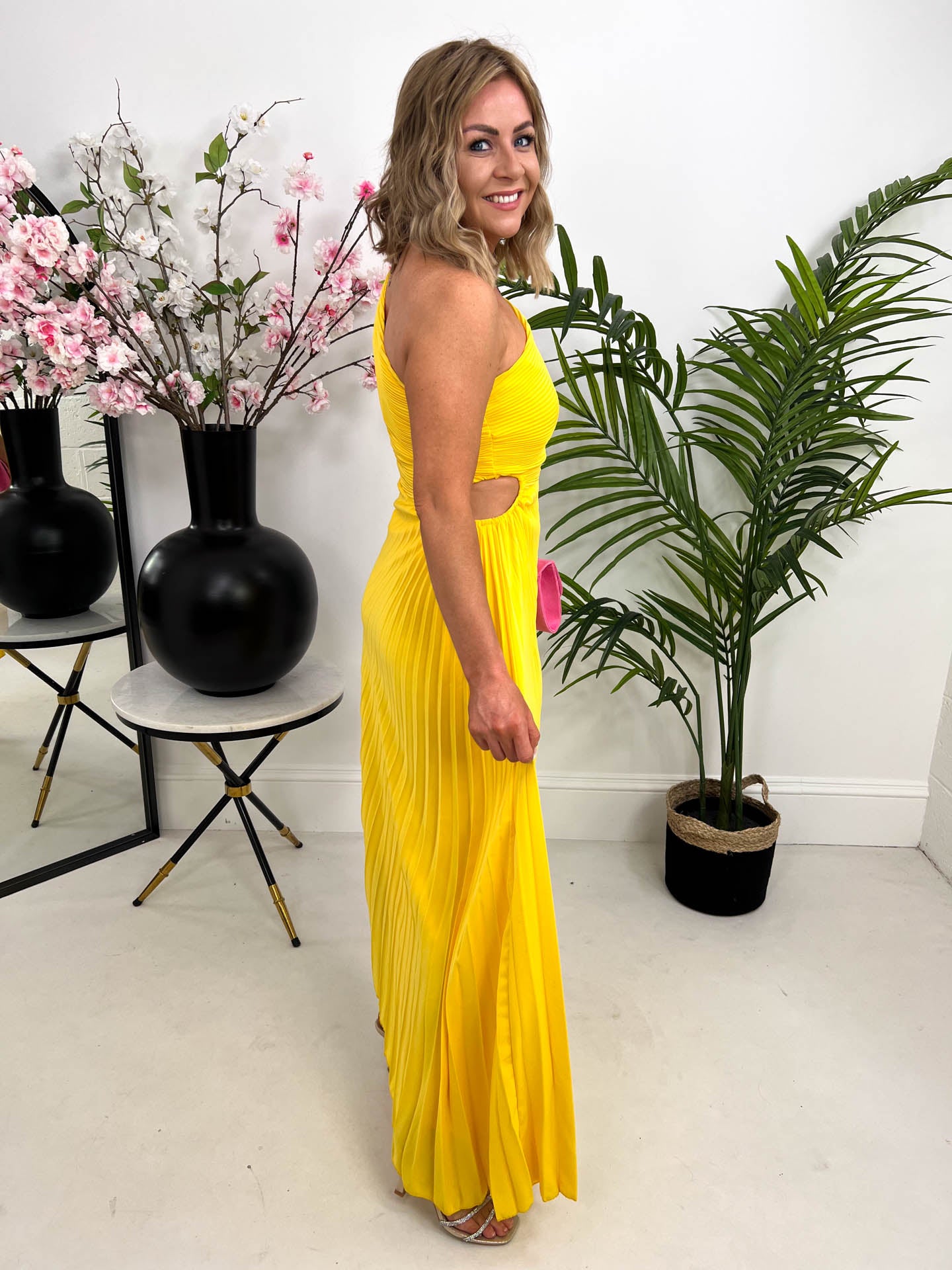 The Zoey - Yellow One Shoulder Maxi Dress