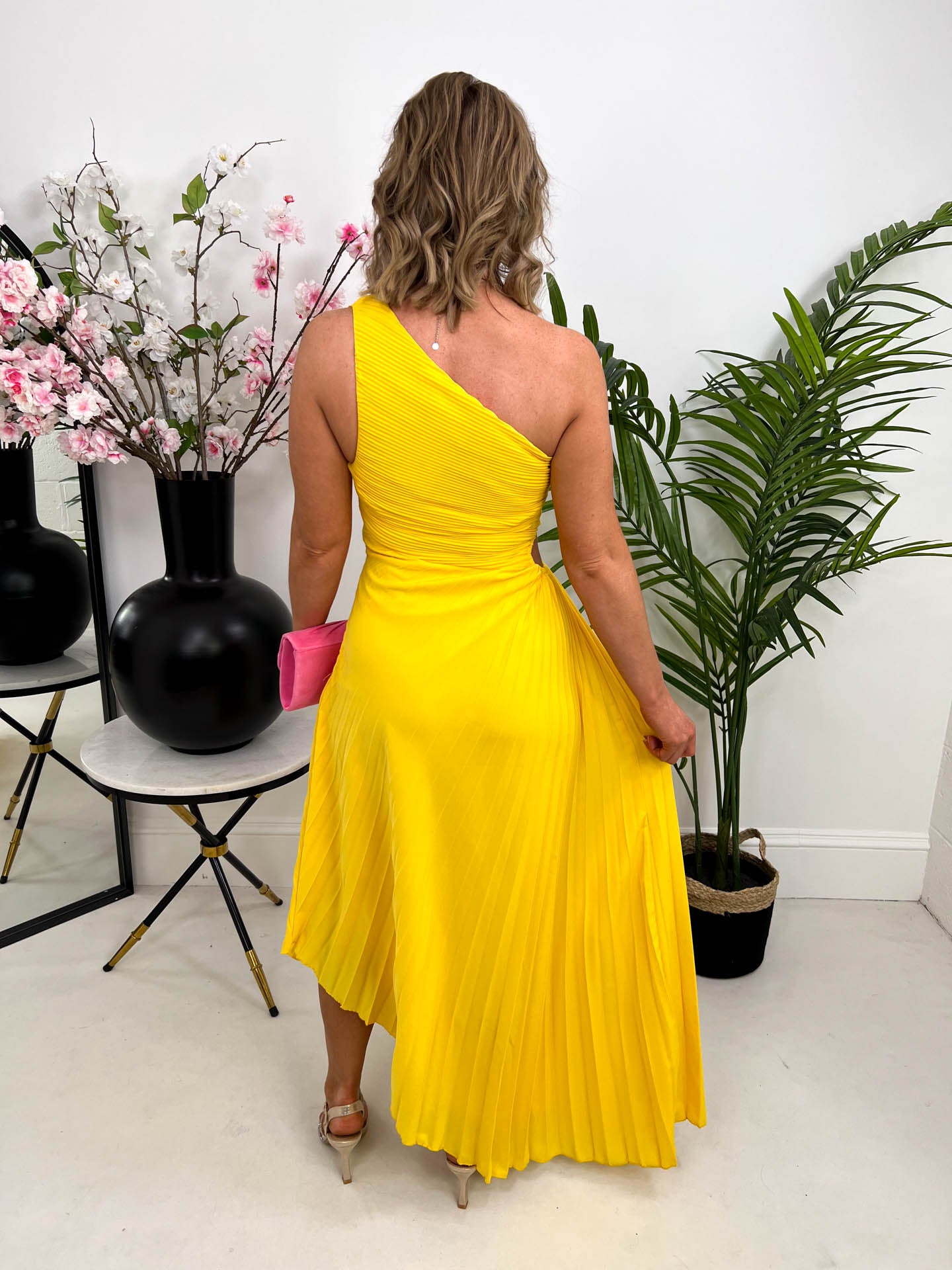 The Zoey - Yellow One Shoulder Maxi Dress