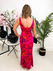 The Elora - Pink Floral Maxi Dress