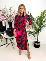 The Eden - Abstract Print Shirt Maxi Dress