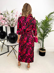 The Eden - Abstract Print Shirt Maxi Dress