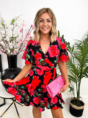 The Shay - Red Floral Wrap Dress