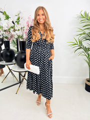 The Lois - Polka Dot Wrap Maxi Dress