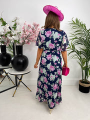 The Adriana - Floral Tie Waist Maxi Dress