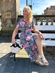 The Linda - Floral Print Frill Dress