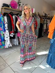 The Perrie - Paisley Print Maxi Dress