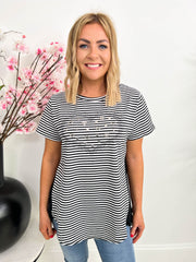 The Heidi - Stripe Heart T-Shirt