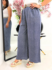 The Fergie - Navy Pinstripe Trousers