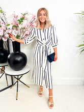 The Bria - Button Up Striped Shirt Dress