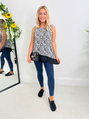 The Sofia - Asymmetric Black and White Blouse