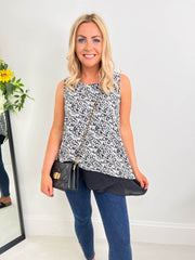 The Sofia - Asymmetric Black and White Blouse