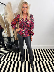 The Callie- Multicoloured Brush Stroke Blouse