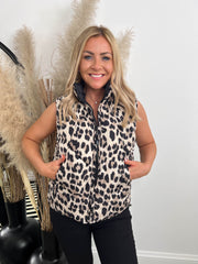 The Keri- Leopard Print Reversible Gilet