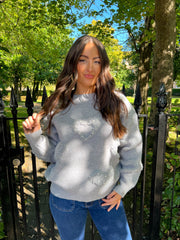 The Maddy - Grey Pearl Heart Knit