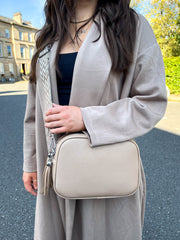 The Becki- Satchel With Patterned Strap