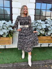 The Linda - Abstract Print Floaty Maxi Dress