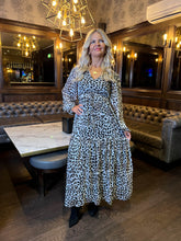 The Elena - V-neck Leopard Print Midi Dress