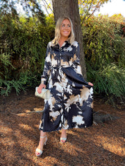 The Georgina- Abstract Print Maxi Dress