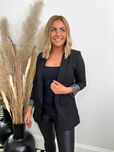 The Cadie- Black Blazer with Cheetah Print Sleeves