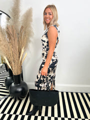 The Tattie- Abstract Print Midi Dress