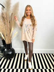 The Yazmin - Sequin Heart Detail Knit