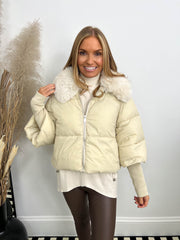The Lacey- Padded Cream Jacket