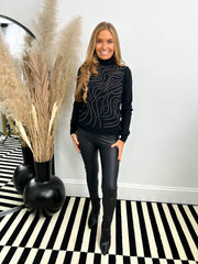 The Liz - Diamante Roll Neck