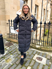 The Sonia - Black and Boucle Reversible Puffer Coat