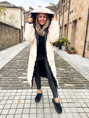 The Sonia - Black and Boucle Reversible Puffer Coat