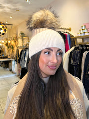 The Ellia - Two Tone Pom Pom Hat