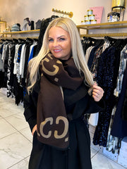 The Cece - C Pattern Brown Scarf