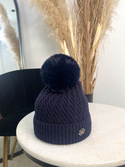 The Sofia- Pom Pom Hat with Snowflake Detail