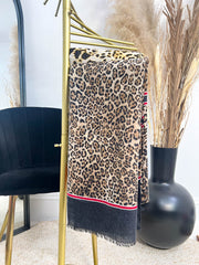 The Zara- Leopard Print Detail Scarf