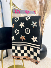 The Tyra - Checked and Flower Print Scarf