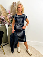 The Kenza - Striped Short Sleeve Mini Dress