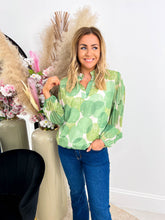 The Serena - Bubble Print Long Sleeved Blouse