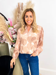 The Serena - Bubble Print Long Sleeved Blouse