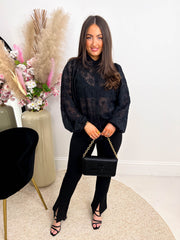 The Grace - Mesh Embroidered Flower Shirt