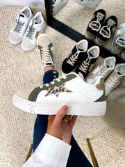 The Paisley - Khaki and Beige Distressed Sole Star Trainer