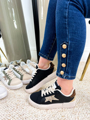 The Paisley - Black Distressed Sole Star Trainers