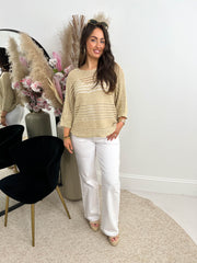 The Cassy - Gold Crochet Knit