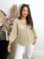 The Cassy - Gold Crochet Knit