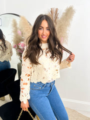 The Jazzy - Crochet Long Sleeved Top