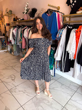 The Taylor - Navy Polka Dot Tiered Midi Dress