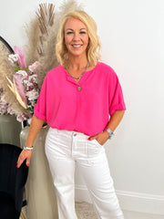 The Berry - Rolled Sleeve Button Shirt